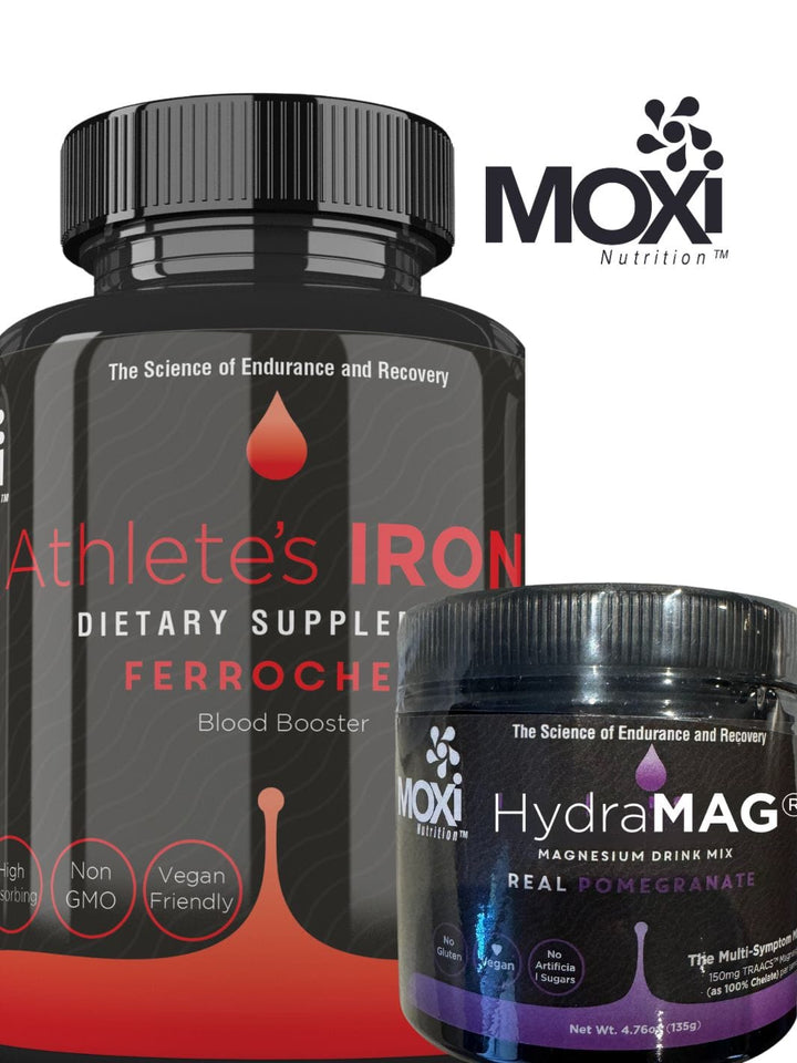 Athletes Iron and HydraMag® Pictured together  with Moxi Logo